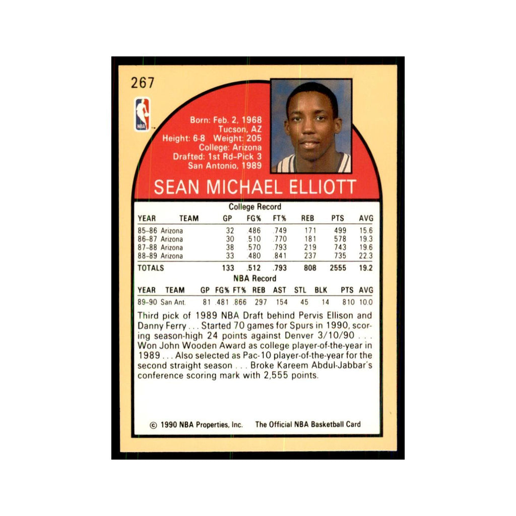 1990 NBA Hoops Sean Elliott RC Basketball Cards #267