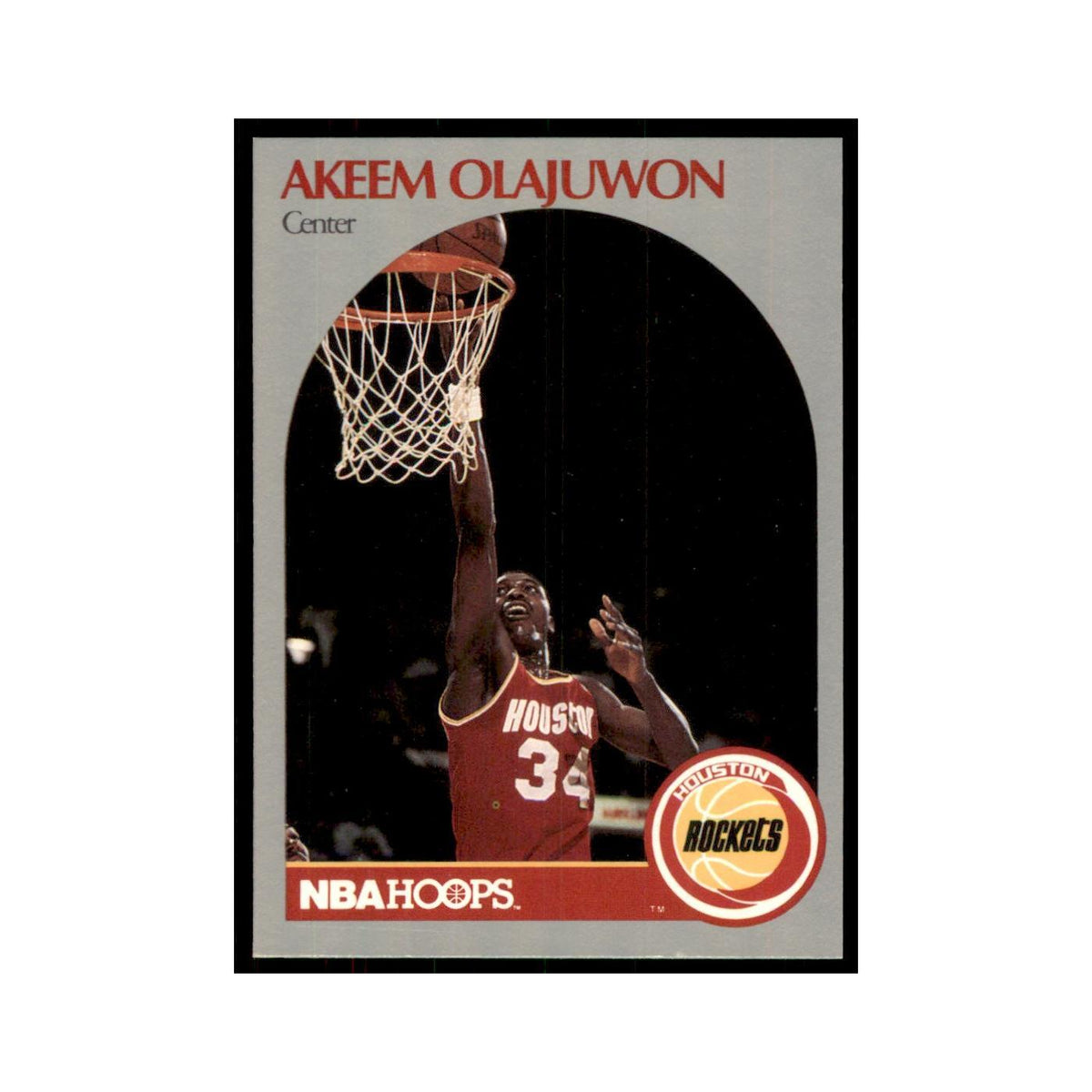 1990 NBA Hoops Akeem Olajuwon Basketball Cards #127
