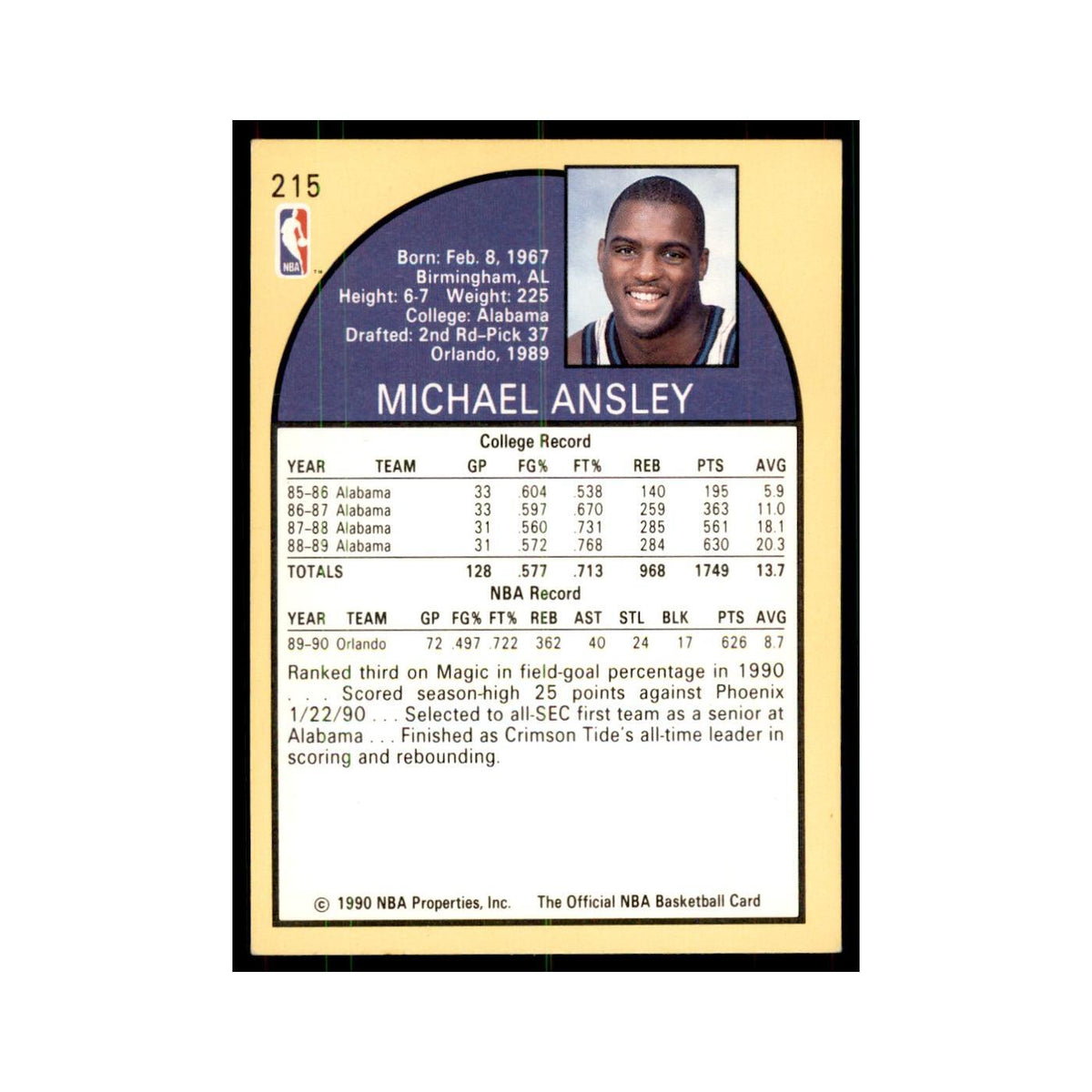 1990 NBA Hoops Michael Ansley RC Basketball Cards #215