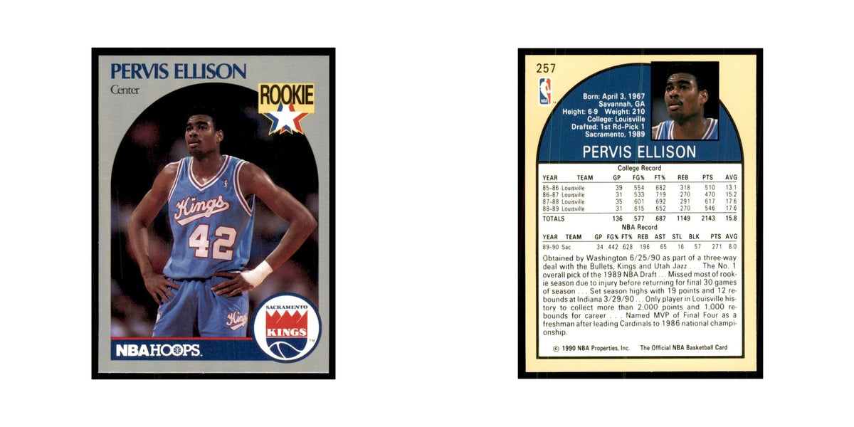 1990 NBA Hoops Pervis Ellison RC Basketball Cards #257