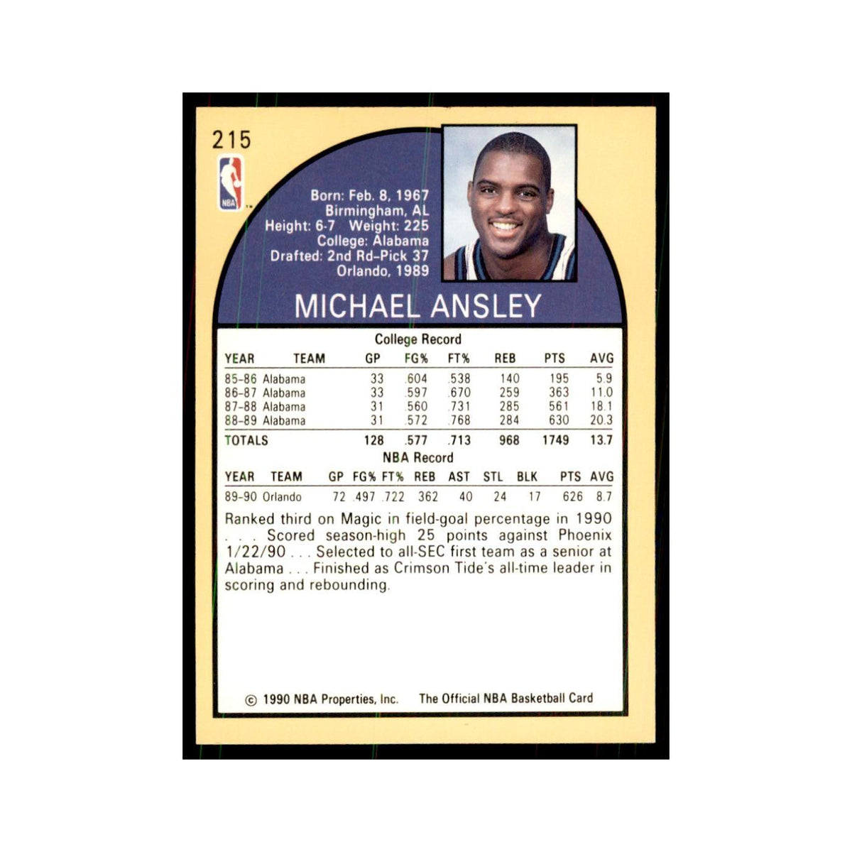 1990 NBA Hoops Michael Ansley RC Basketball Cards #215