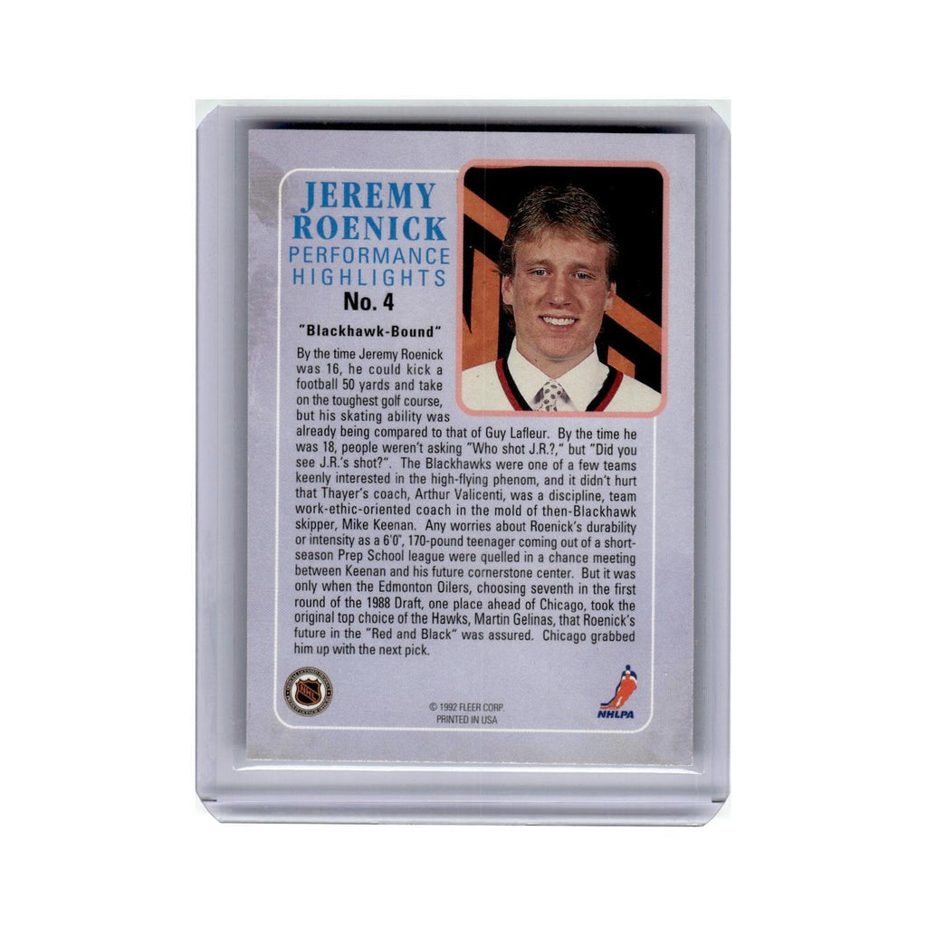 Jeremy Roenick 1992 Ultra Performance Highlights #4 Chicago Blackhawks NM