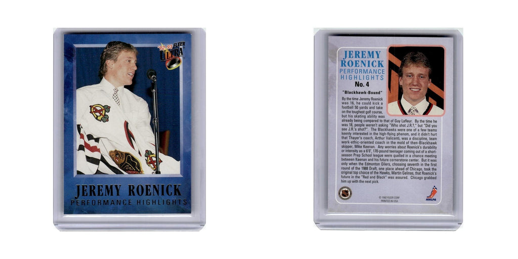 Jeremy Roenick 1992 Ultra Performance Highlights #4 Chicago Blackhawks NM