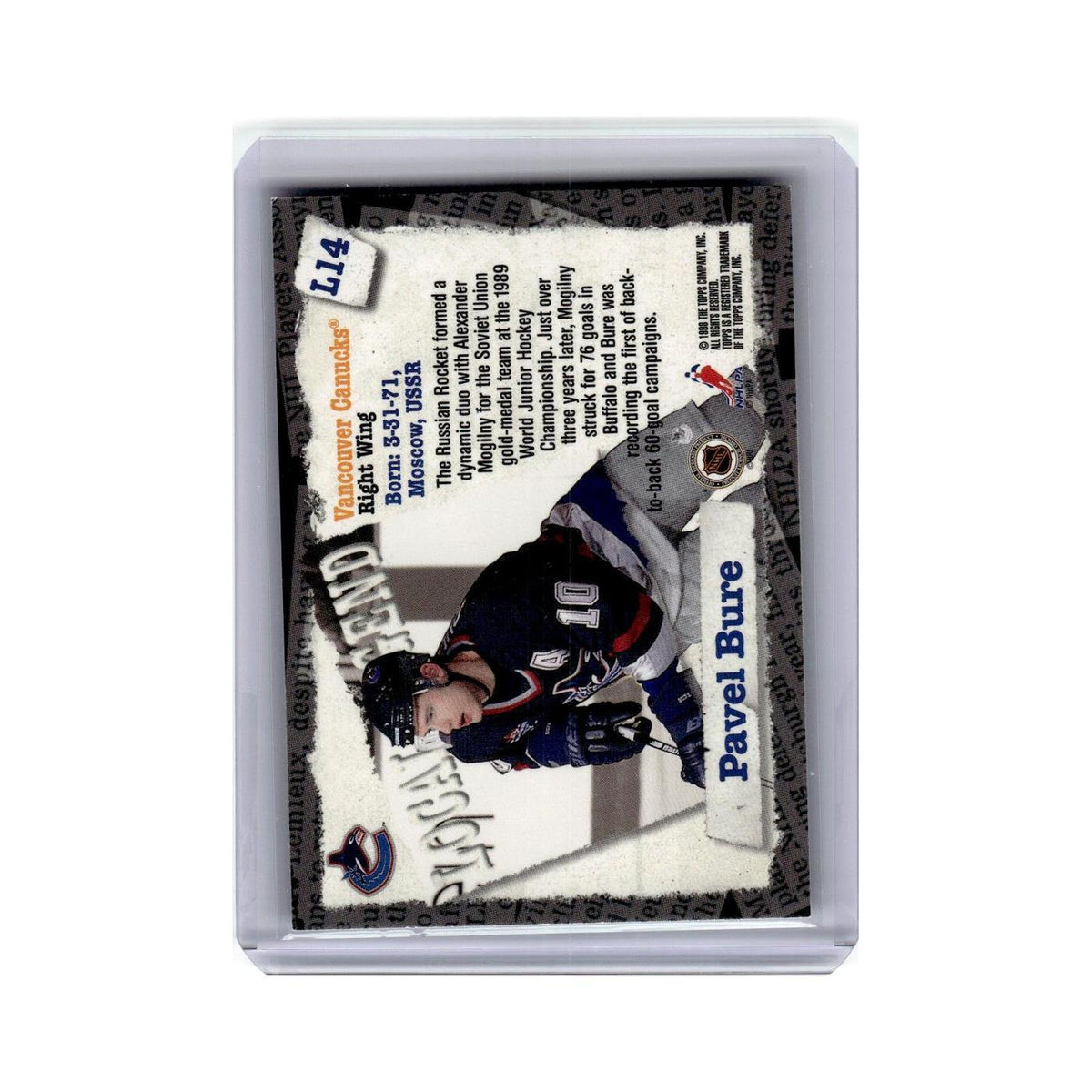 Pavel Bure 1998 Topps Local Legends #L14 Vancouver Canucks Hockey Card NM