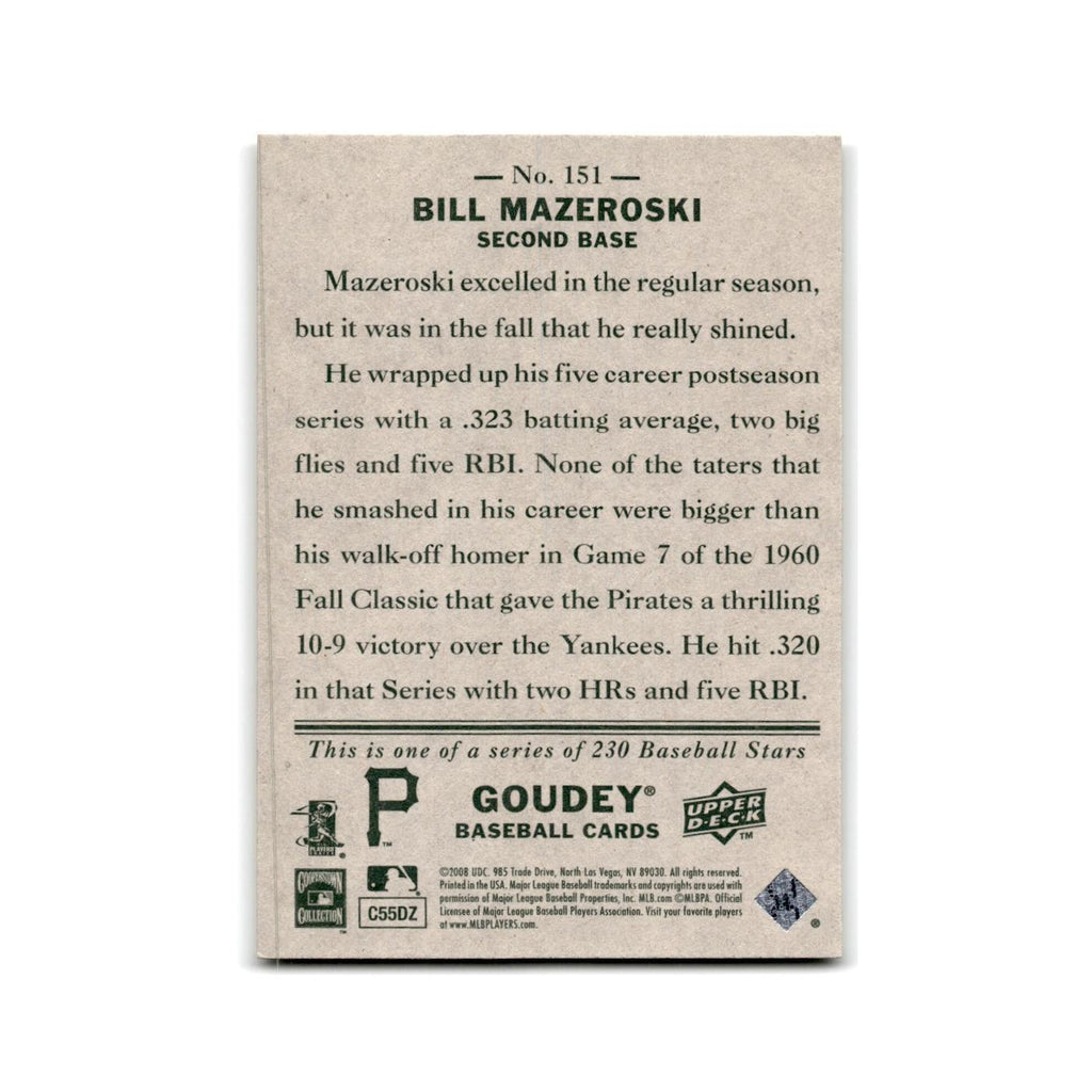 2008 Upper Deck Goudey Bill Mazeroski Pirates #151