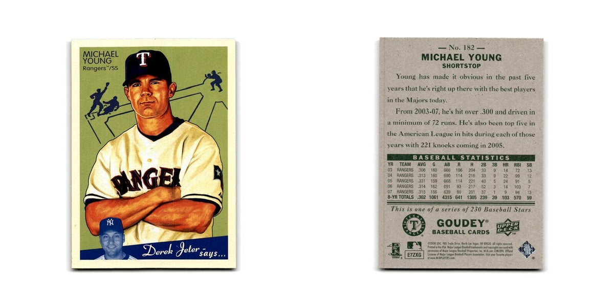 2008 Upper Deck Goudey Michael Young Rangers #182