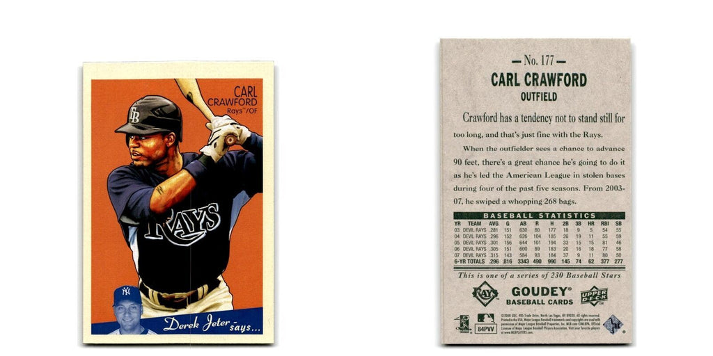 2008 Upper Deck Goudey Carl Crawford Rays #177