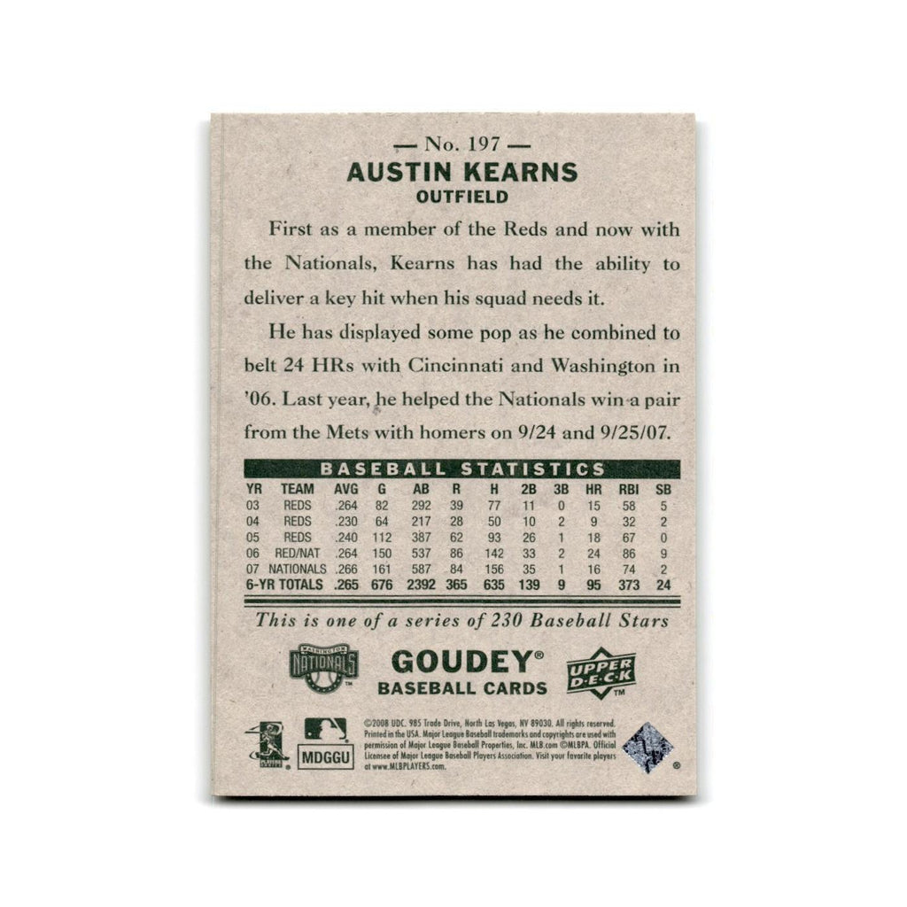 2008 Upper Deck Goudey Austin Kearns Nationals #197