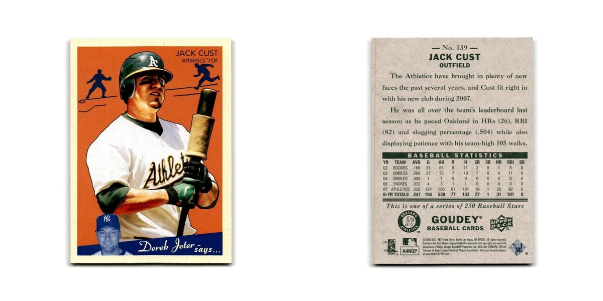 2008 Upper Deck Goudey Jack Cust Athletics #139