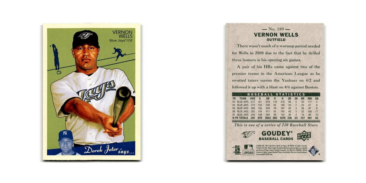 2008 Upper Deck Goudey Vernon Wells Blue Jays #189