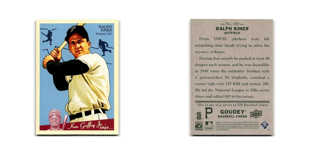 2008 Upper Deck Goudey Ralph Kiner Pirates #150