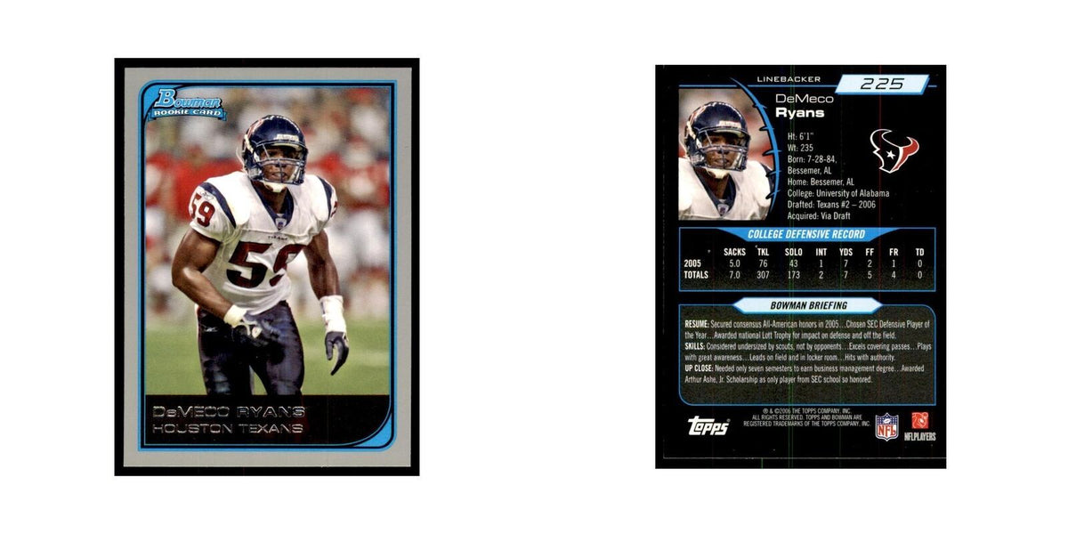 2006 Bowman DeMeco Ryans Football Cards #225