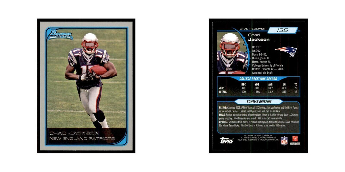 2006 Bowman Chad Jackson Football Cards #135
