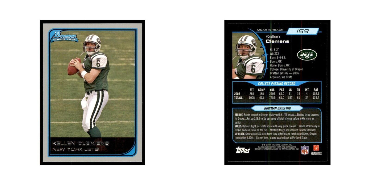 2006 Bowman Kellen Clemens Football Cards #159