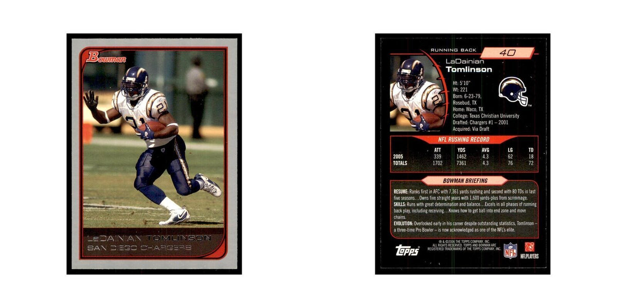 2006 Bowman LaDainian Tomlinson Football Cards #40