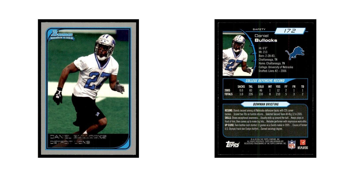 2006 Bowman Daniel Bullocks Football Cards #172