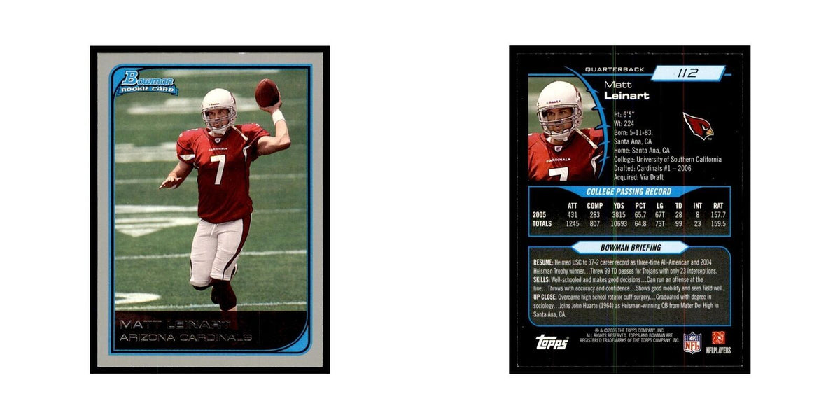 2006 Bowman Matt Leinart Football Cards #112