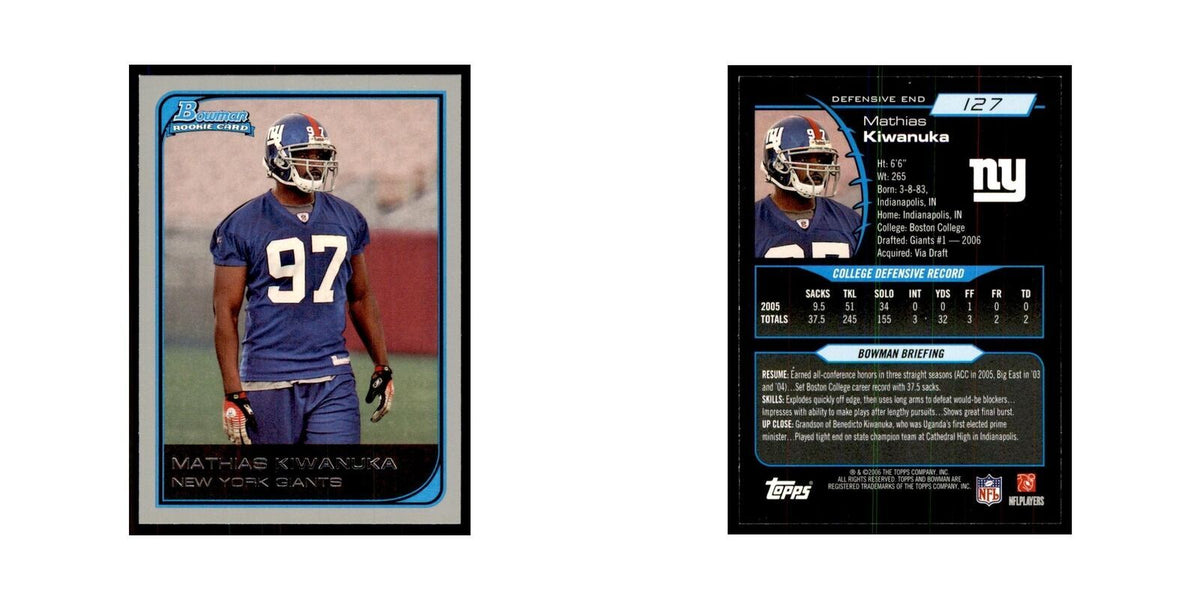 2006 Bowman Mathias Kiwanuka Football Cards #127