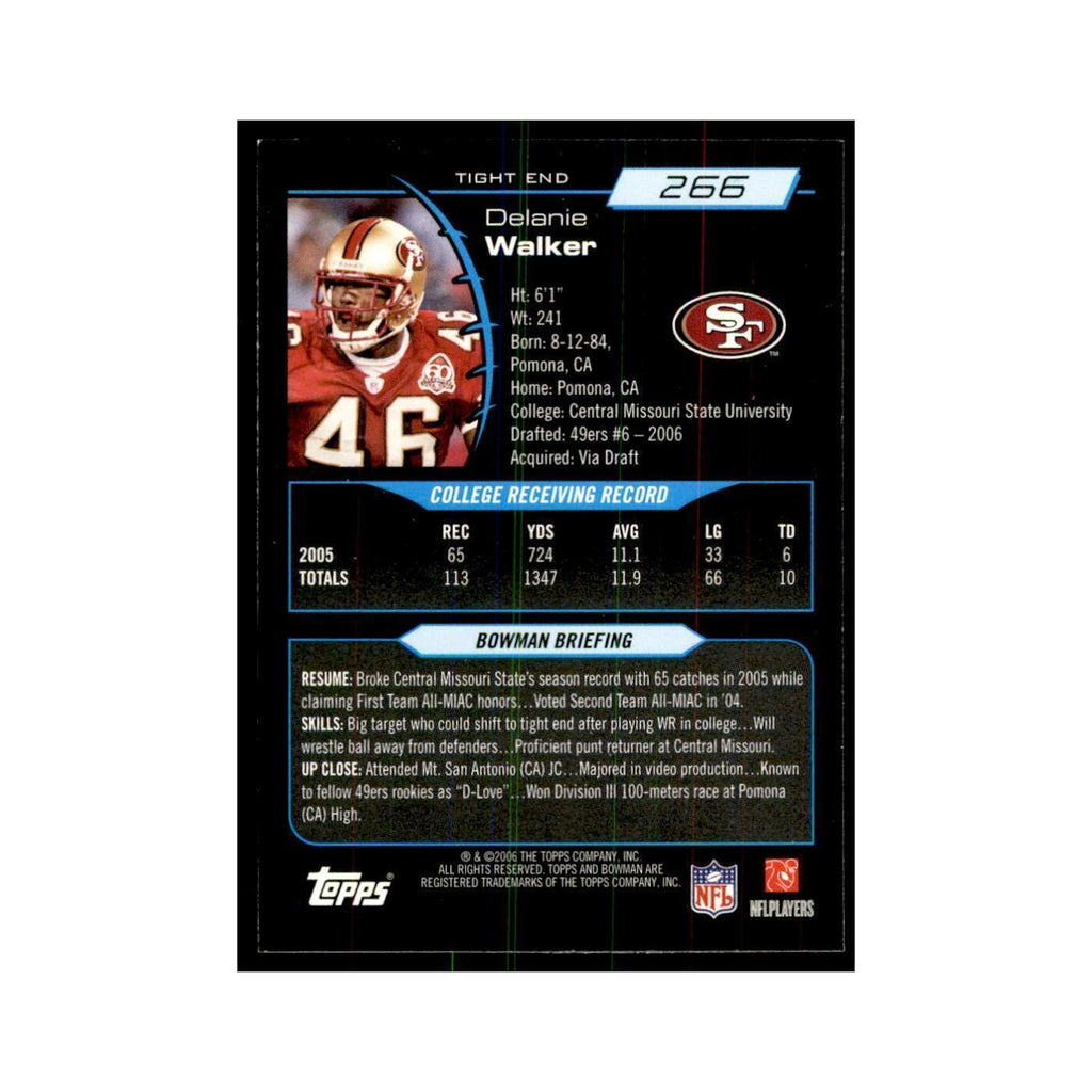 2006 Bowman Delanie Walker Football Cards #266
