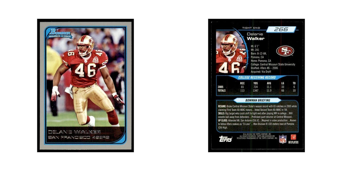 2006 Bowman Delanie Walker Football Cards #266