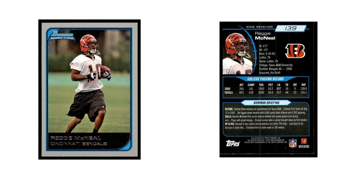 2006 Bowman Reggie McNeal Football Cards #139