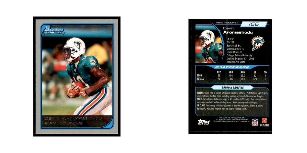 2006 Bowman Devin Aromashodu Football Cards #166