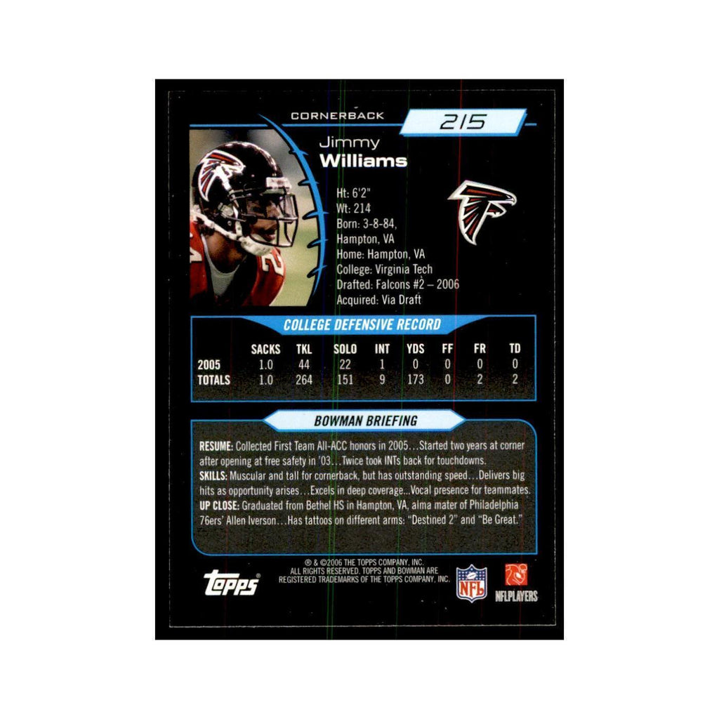 2006 Bowman Jimmy Williams Football Cards #215