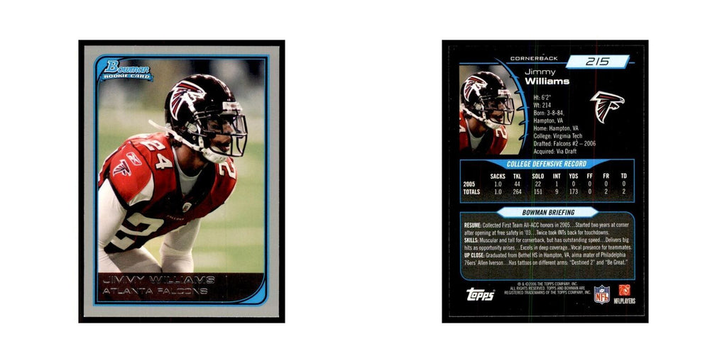 2006 Bowman Jimmy Williams Football Cards #215