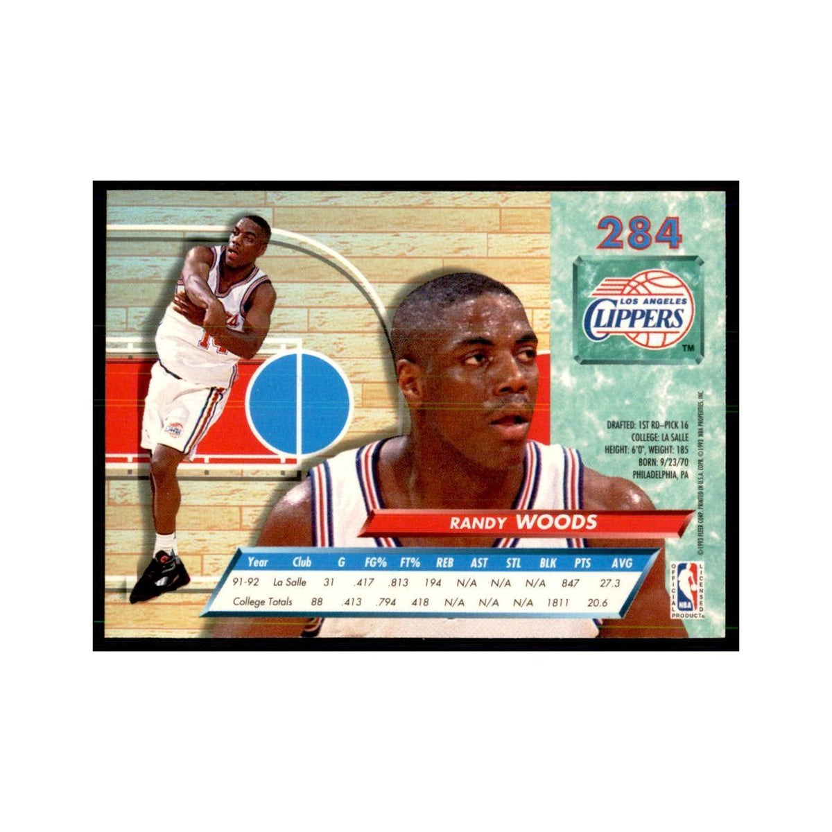 1992 Fleer Ultra Randy Woods RC Basketball Cards #284
