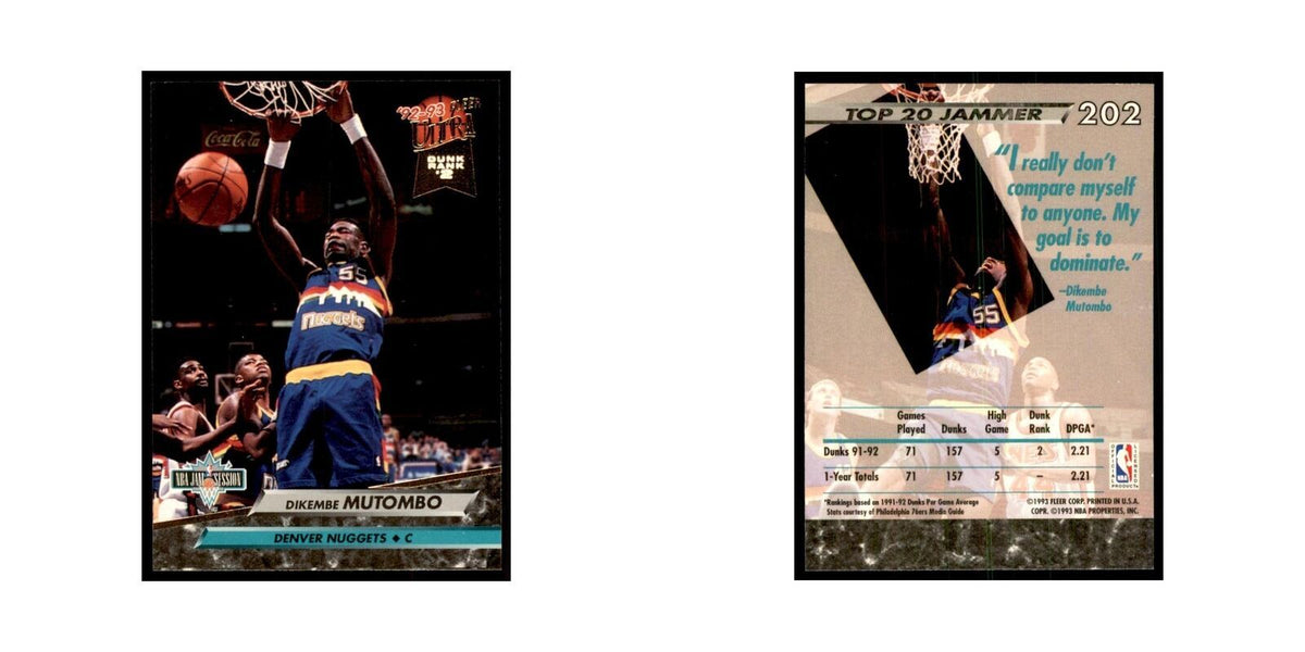 1992 Fleer Ultra Dikembe Mutombo Basketball Cards #202