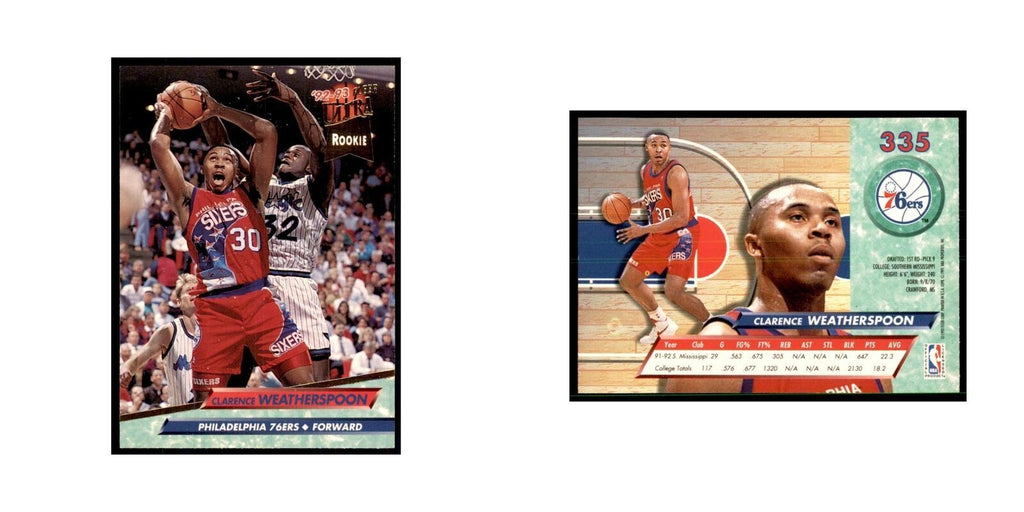 1992 Fleer Ultra Clarence Weatherspoon RC Basketball Cards #335