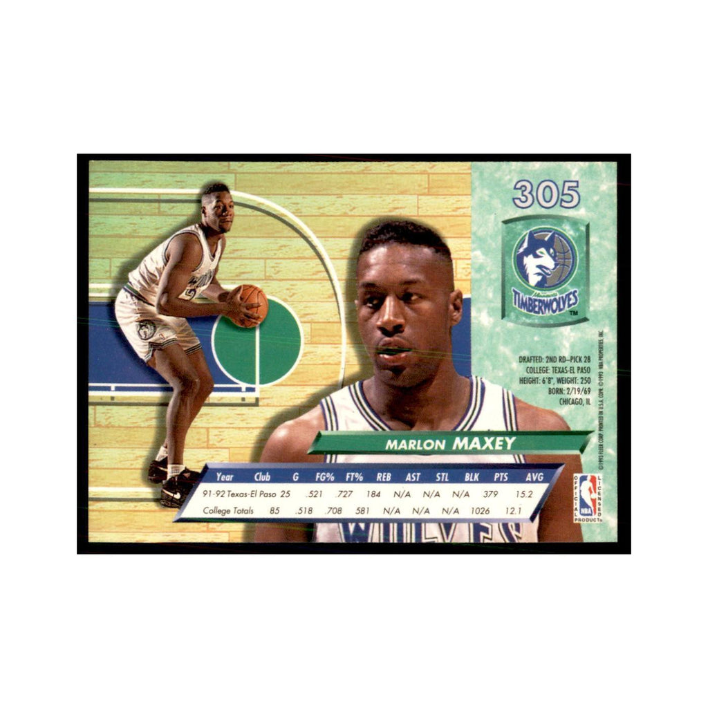 1992 Fleer Ultra Marlon Maxey RC Basketball Cards #305