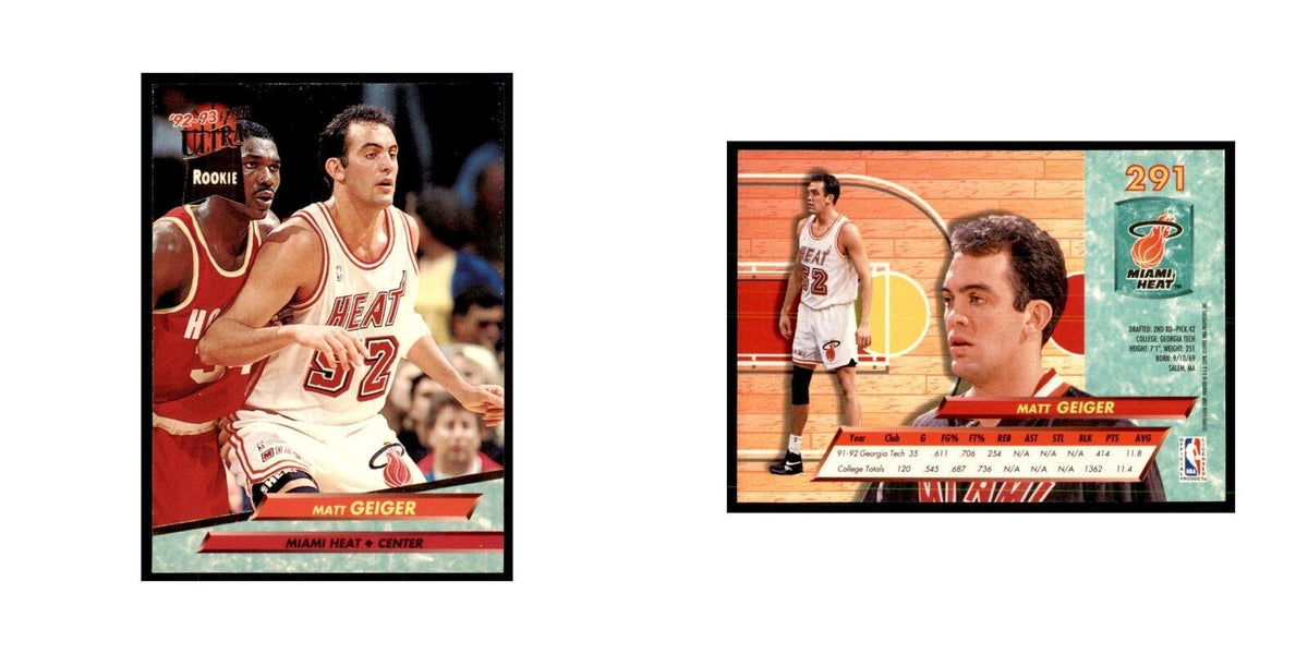 1992 Fleer Ultra Matt Geiger RC Basketball Cards #291