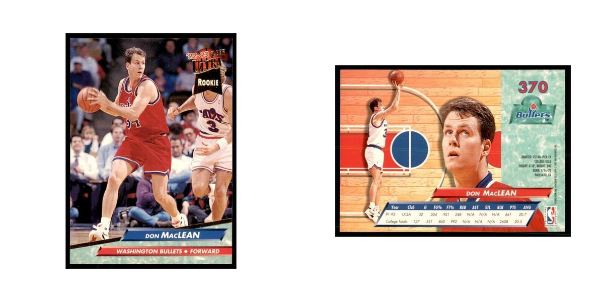 1992 Fleer Ultra Don MacLean RC Basketball Cards #370