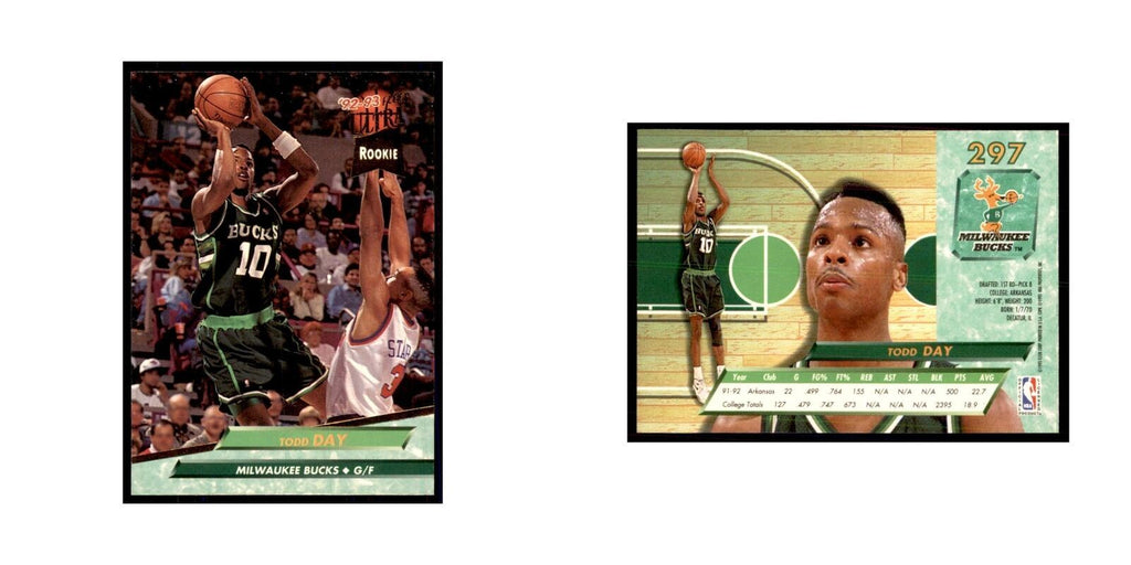 1992 Fleer Ultra Todd Day RC Basketball Cards #297