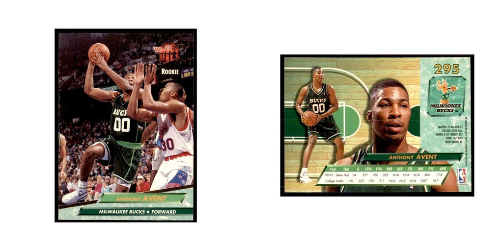 1992 Fleer Ultra Anthony Avent RC Basketball Cards #295