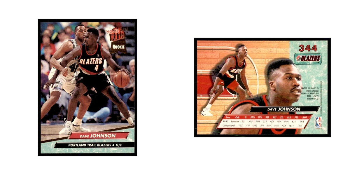 1992 Fleer Ultra Dave Johnson RC Basketball Cards #344