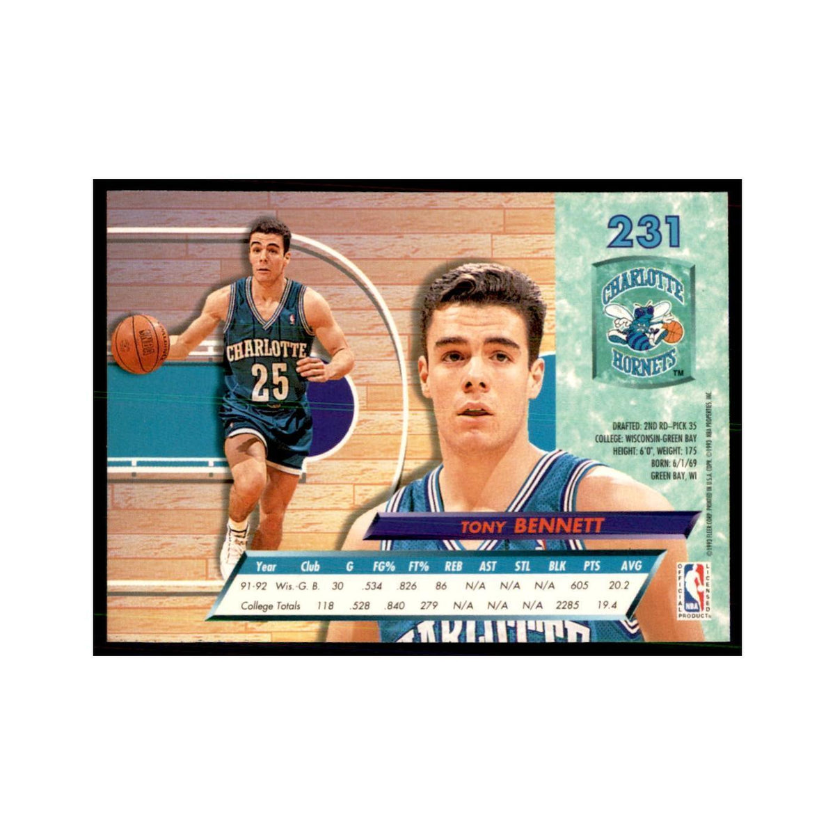 1992 Fleer Ultra Tony Bennett RC Basketball Cards #231