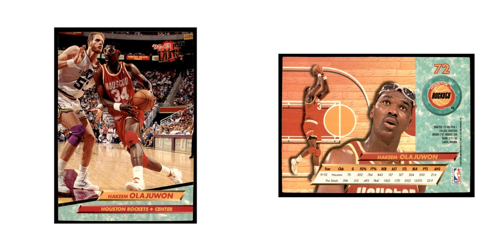 1992 Fleer Ultra Hakeem Olajuwon Basketball Cards #72