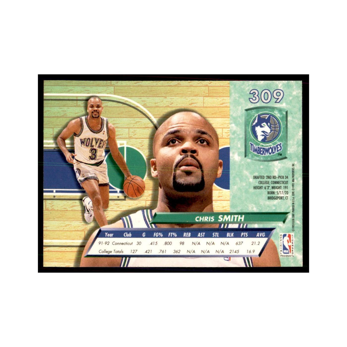 1992 Fleer Ultra Chris Smith RC Basketball Cards #309