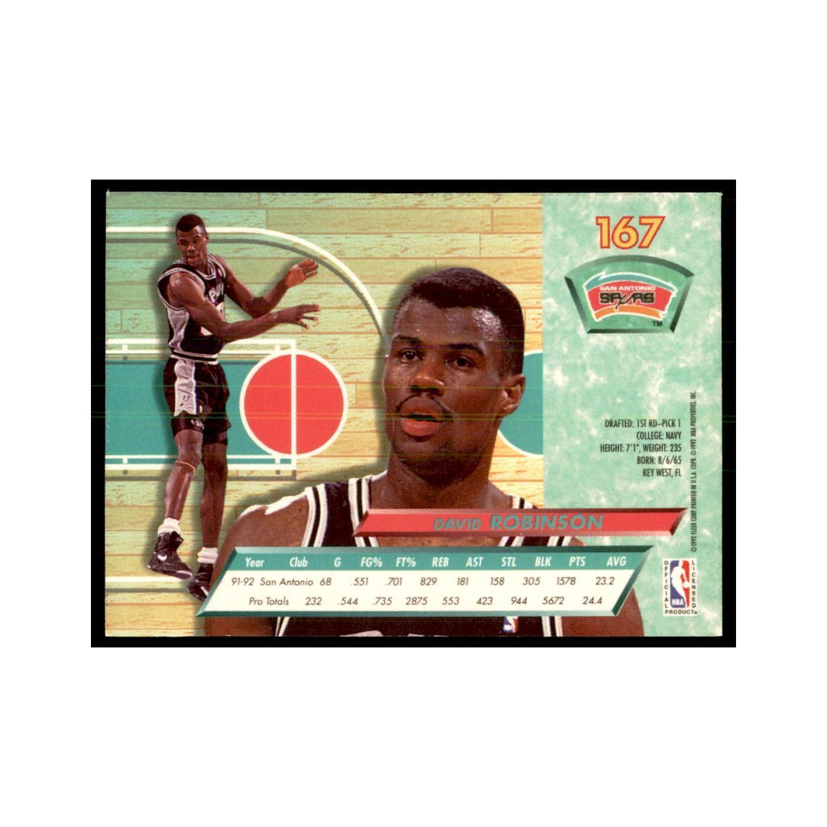 1992 Fleer Ultra David Robinson Basketball Cards #167