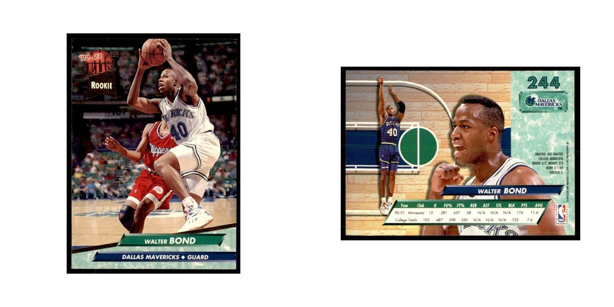 1992 Fleer Ultra Walter Bond RC Basketball Cards #244
