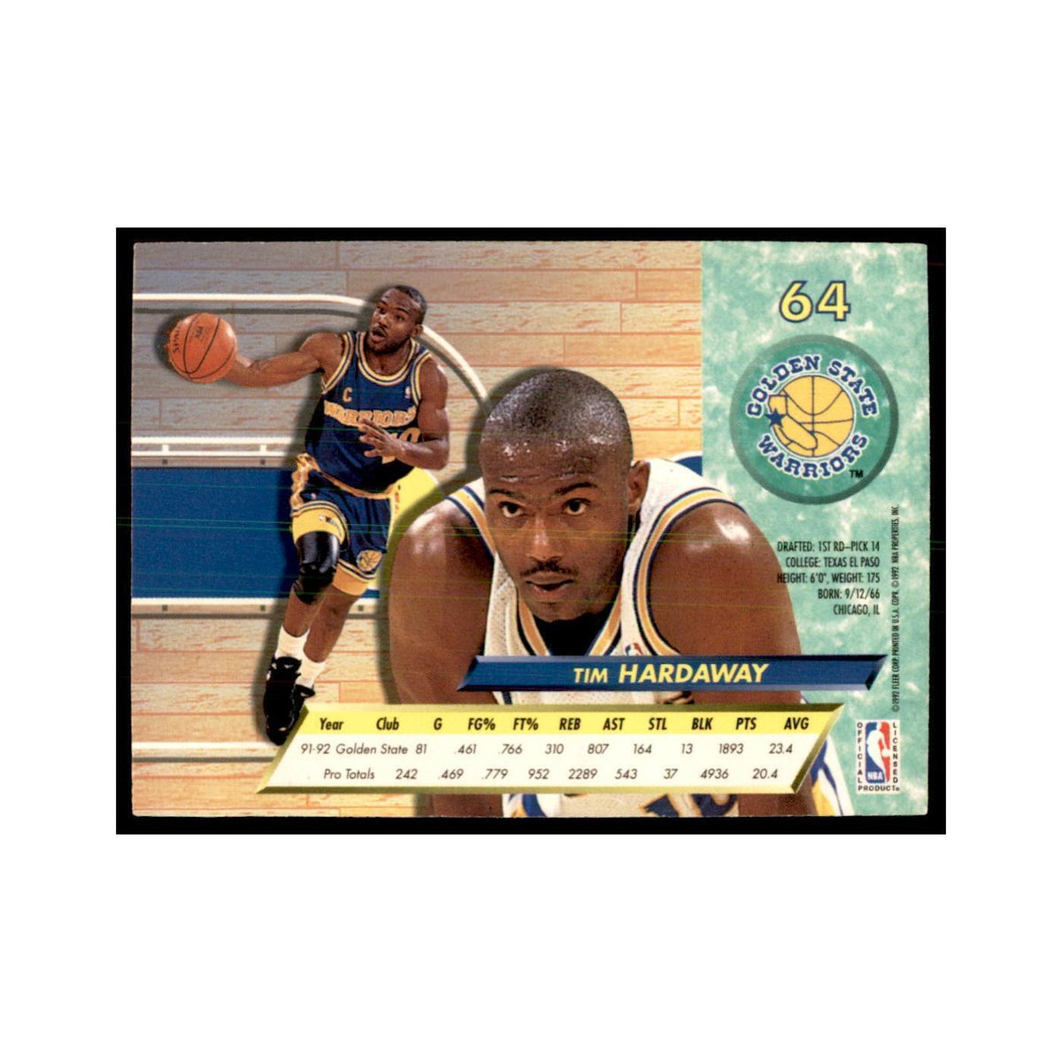 1992 Fleer Ultra Tim Hardaway Basketball Cards #64