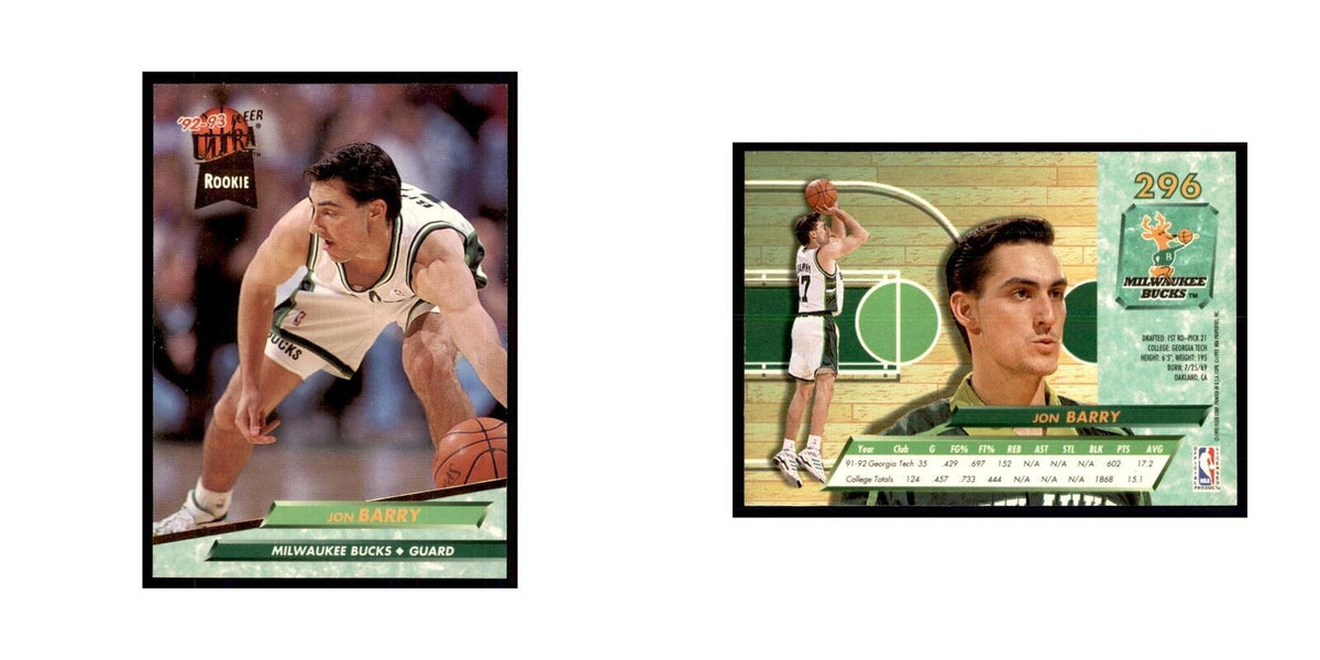 1992 Fleer Ultra Jon Barry RC Basketball Cards #296