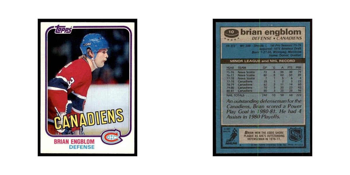 1981 Topps Brian Engblom Hockey Cards #10