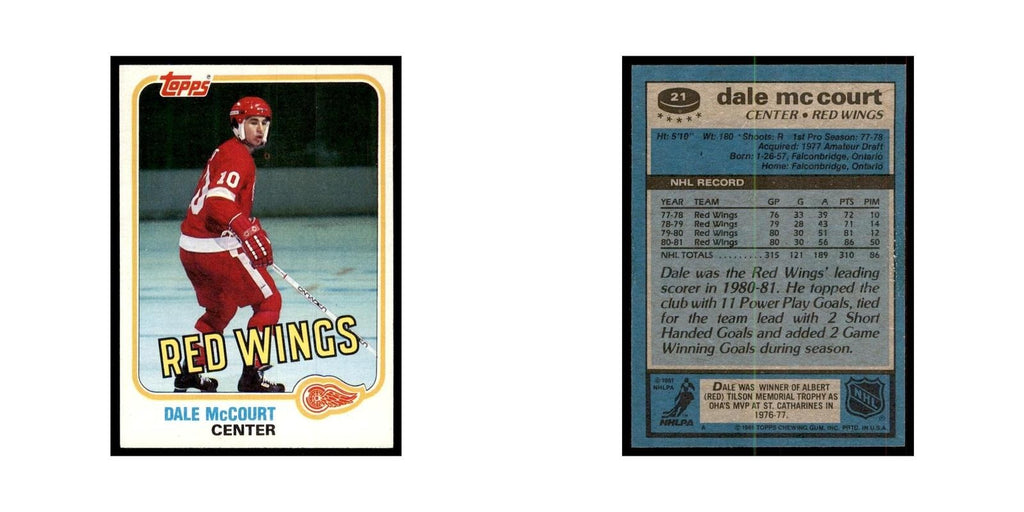 1981 Topps Dale McCourt Hockey Cards #21