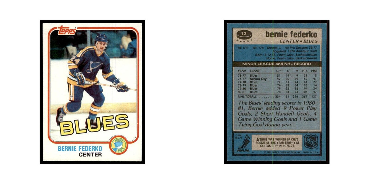 1981 Topps Bernie Federko Hockey Cards #12