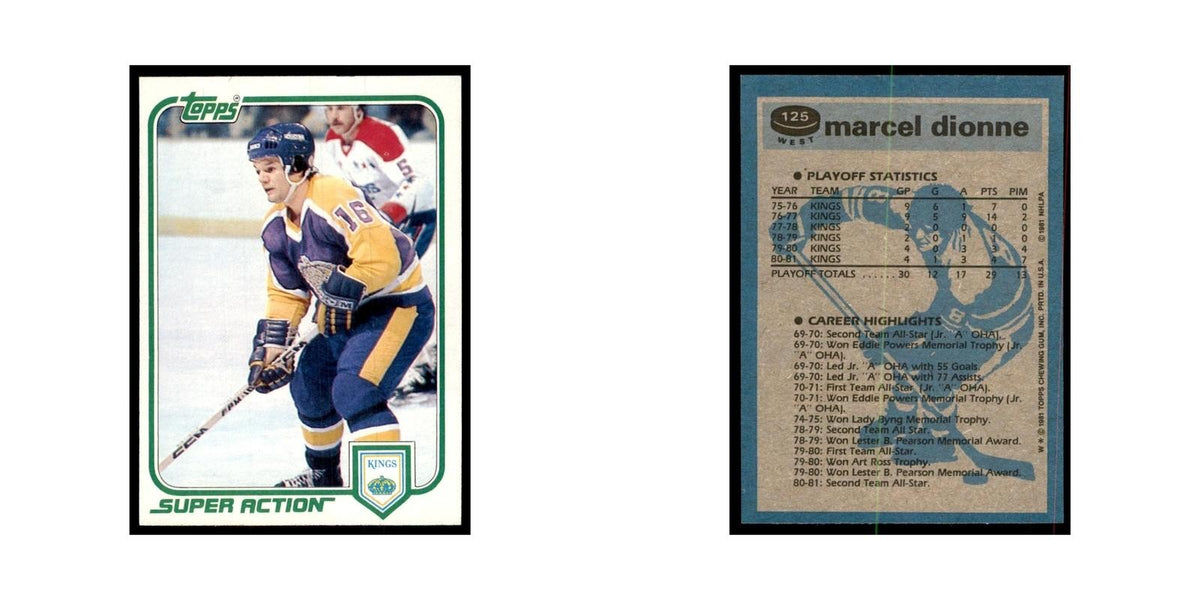 1981 Topps Marcel Dionne Hockey Cards #W125