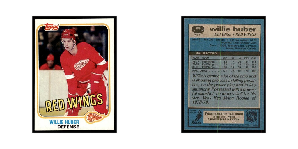 1981 Topps Willie Huber Hockey Cards #W89
