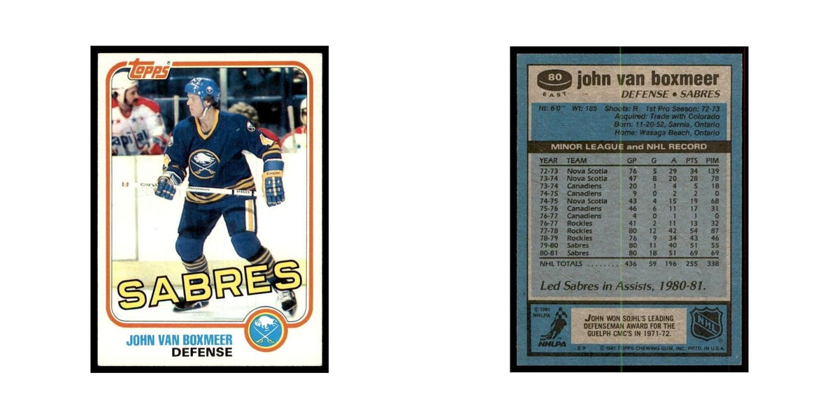 1981 Topps John Van Boxmeer Hockey Cards #E80